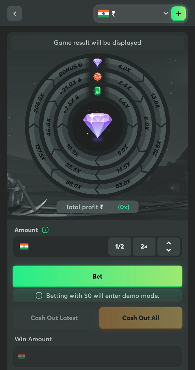 Explore the basic interface elements of the Twist game from BC Game Casino.