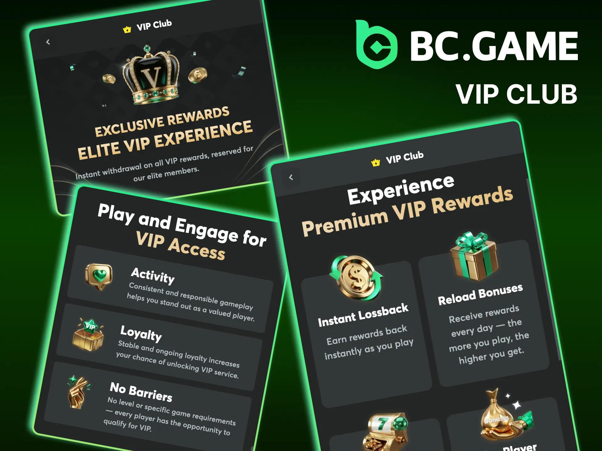 What are the VIP levels on the BC Game website.