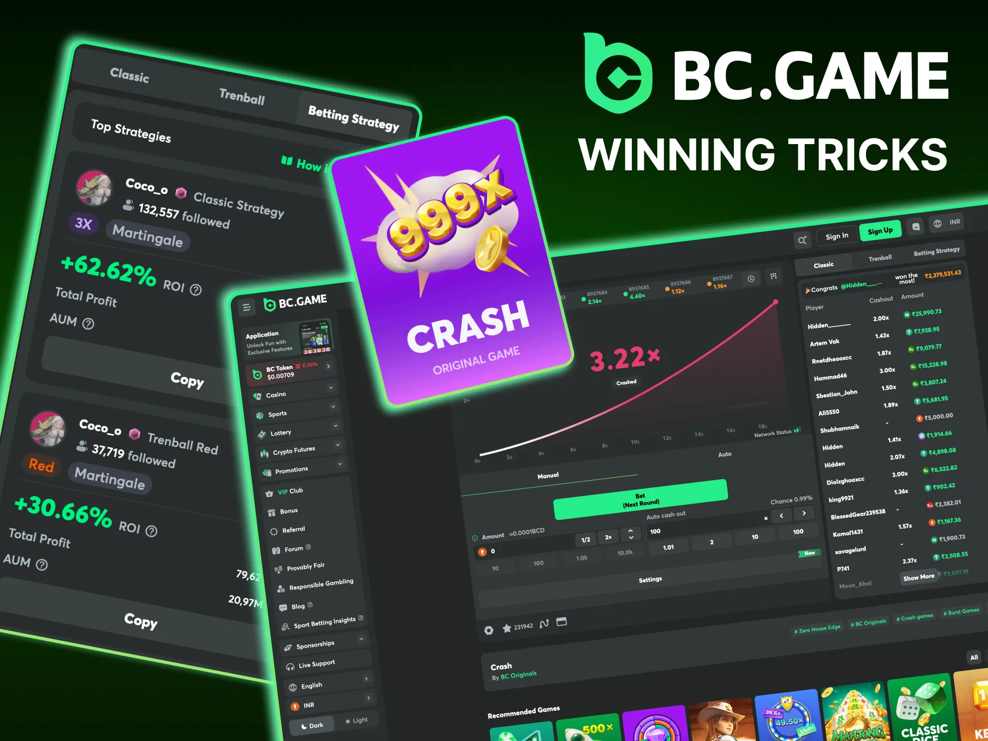 Experience the atmosphere of risk and excitement with Crash at BC Game.