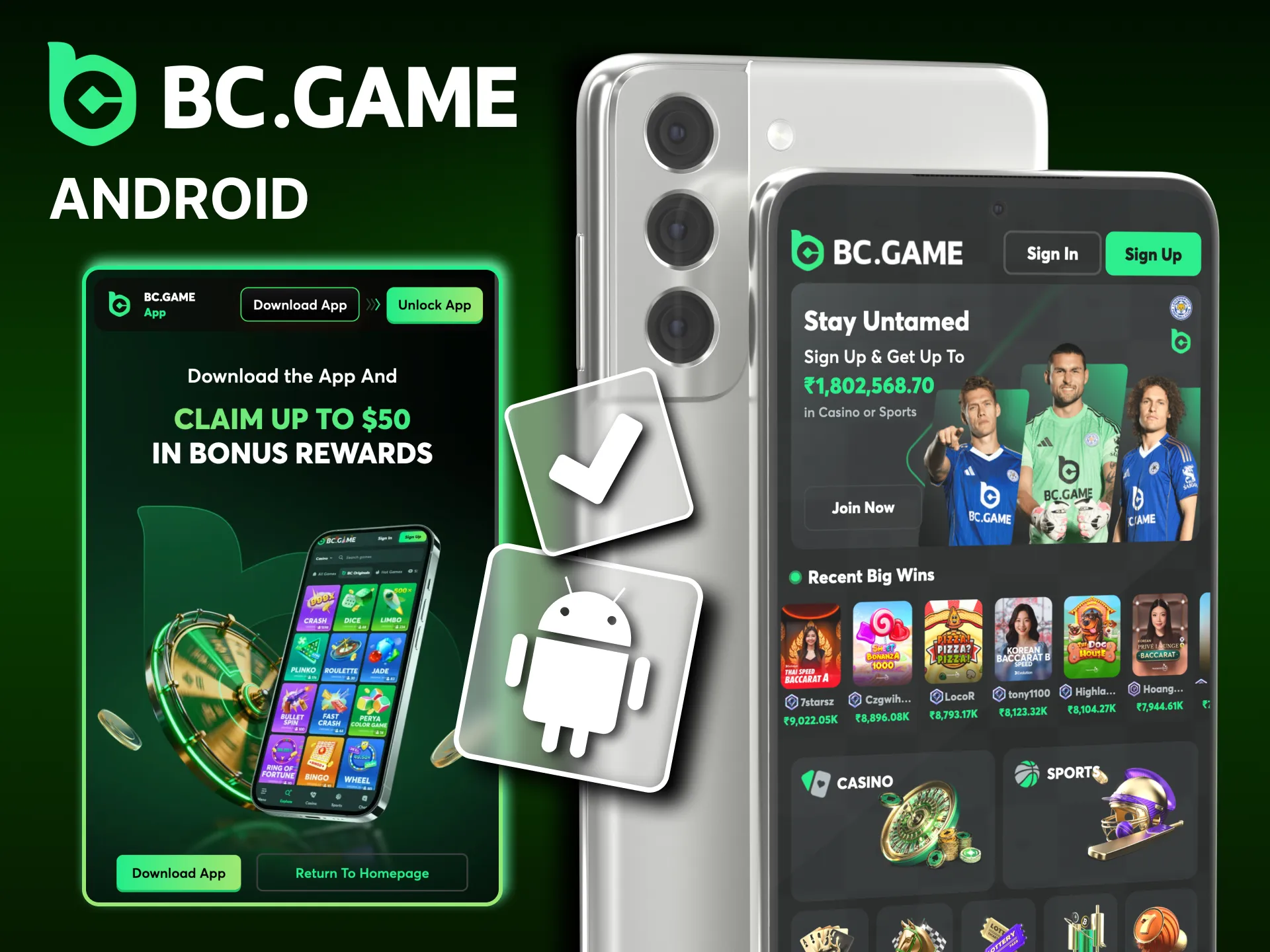 Step by step instructions on how to download BC Game APK for Android.